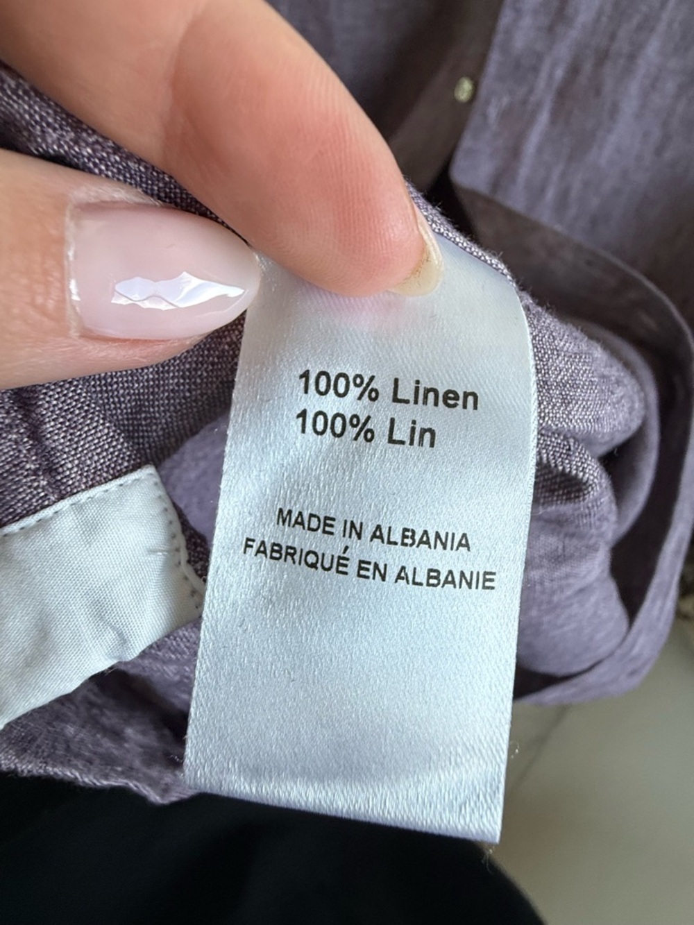 Men's Long-Sleeve Linen Shirt - Lavender - Picture 3 of 3